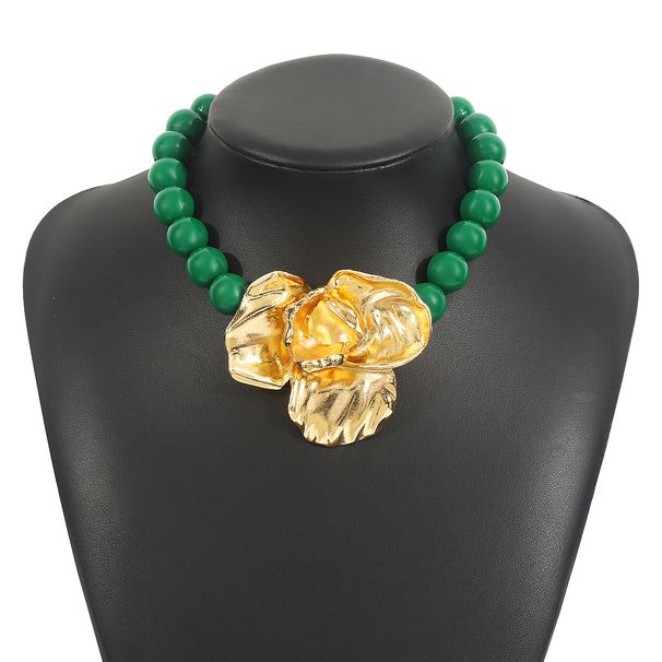 N12278ZA Nw Exaggratd Prsonalizd Flowr Pndant Nck Chain Womn's Swt and Atmosphric Multi Color Badd_ipsvogv.com