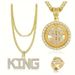 and King Chain Dollar Symbol Ring Hip Hop Costume Rock Star Rap Singer Necklace Set_ipsvogv.com