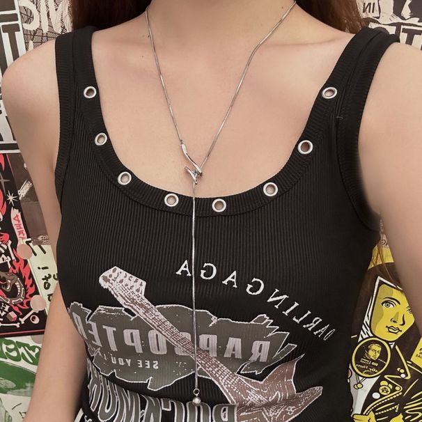 Chain Necklaces Cold Style Pull Out Adjustable Snake Necklace Niche Light Luxury All Match Simple Fashion Sweater Chain_ipsvogv.com