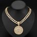 Disc Full Diamond Number 7 Alloy Pendant, Trendy Cuban Necklace, Men's Hip-hop Accessory, Personalized Necklace_ipsvogv.com