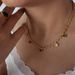 Five Multi-color Heart Cubic Zirconia Station Ripple Necklace, Clavicle Jewelry For Women_ipsvogv.com