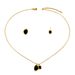 American style light luxury earring necklace set, simple fashionable, inlaid with turquoise earrings, versatile and long_ipsvogv.com