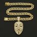 Ins domineering three-dimensional full diamond exaggerated mask pendant necklace nightclub bouncy cool Cuban chain_ipsvogv.com