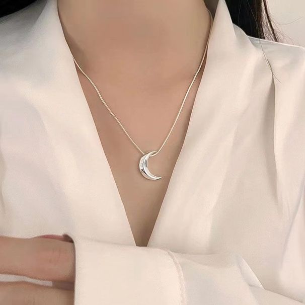 Bright In The Sky, Exquisite Beauty, Simple Moon Versatile For Women, Cold And Elegant Style, High Quality Texture,_ipsvogv.com