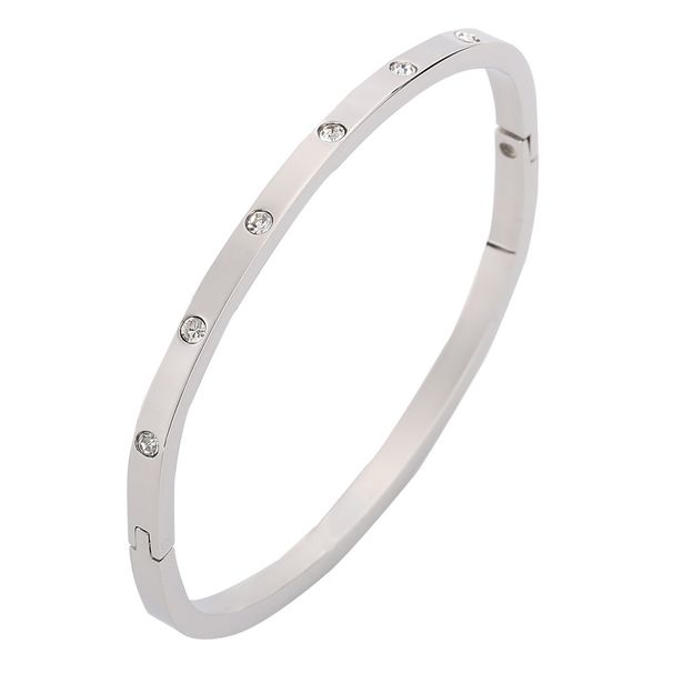 Women's Jewelry Classic Square With Zircon Inlay Stainless Steel Bracelet_ipsvogv.com