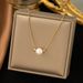 Titanium Steel Gold-plated Women's Necklace, Niche Design, Pearl Pendant, Collarbone Chain_ipsvogv.com