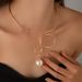 Hot girl bow necklace jewelry female metal plain ring sweet cool water drop pearl choker necklace_ipsvogv.com