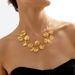 N10854 jewelry creative temperament metal style necklace ZA leaf exaggerated personality neck chain_ipsvogv.com