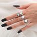 Exaggerated Combination With Silver Plated Treasure 4-piece Ring Set_ipsvogv.com