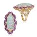 Sanjie Alloy Inlaid With Australian Treasure Ring, Women's Jewelry, Gold-plated And White Fashion Show Accessories_ipsvogv.com