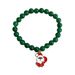 Handcrafted Christmas Beaded Bracelet With Natural Stones - Festive Tree, Snowman & Holiday Charm Design - Unisex Jewelry For Holiday Gifting_ipsvogv.com