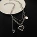 Personality Hip Hop Cold Style Female Ins Trend Temperament Double Layer Love Necklace Simple Clavicle Chain_ipsvogv.com