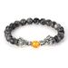 Hot Selling Natural Gold Sand Stone Malachite Silver Double Dragon Play Bead Men's Bracelet_ipsvogv.com
