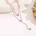 Titanium Steel Double Layer Necklace Rose Gold Colorless Collar Chain Cold Wind Neckchain Minimalist Fairy Charm Pendant_ipsvogv.com