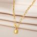 Street Hip Hop High End Pendant Paper Clip Necklace Women's Trendy Gold Cold Wind Lock_ipsvogv.com