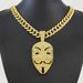 Unisex Full Diamond Three Dimensional Portrait Face Pendant Necklace Men's Personality Exaggerated Cool Trendy Cuban Chain_ipsvogv.com