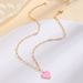 Copper Pink Heart-shaped Necklace, Exquisite Jewelry, Paperclip Chain Design, Fashionable And Hot Selling, Popular For_ipsvogv.com
