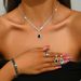 Jewelry & Accessories Necklace Bracelet Earring Ring Set Rhinestone Zircon Wedding Dress Ladies Wedding Accessories_ipsvogv.com