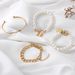 New Handicraft Fashion Lock Pearl Snake Bone Chain Adjustable Opening Bracelet Set Of 4_ipsvogv.com