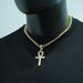 Unisex Anka Full Diamond Cross Pendant Single Row Diamond Tennis Chain Personality Trend Light Luxury Cuban Chain Necklace_ipsvogv.com