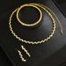 Bridal Jewelry Necklace Earrings Bracelet Set Three-Piece Clavicle Chain Evening Dress Accessories_ipsvogv.com