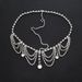 Exaggerated full diamond tassel water drop hair accessories bridal style forehead chain headband headband_ipsvogv.com