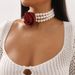 N11747 French Romantic Hepburn Pearl Fresh and Sweet Rose Banquet Necklace_ipsvogv.com