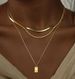 Brass Real Gold Electroplating Hot Sales Simple Twisted Circle Pendant Fashionable Ladies Three Layer Necklace_ipsvogv.com