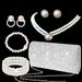 Fashion bride diamond evening bag elastic bracelet set pearl geometric six piece jewelry_ipsvogv.com