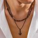 Men's Fashion Necklace Set - Coconut Shell & Turquoise Beaded Layered Chain (Hip-Hop Style Wax Cord & Leather Unisex Layered Jewelry)_ipsvogv.com