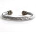 Stainless Steel Trend Retro Twist Ball Open Bracelet Titanium Steel Adjustable Cable Rope Bracelet_ipsvogv.com