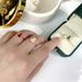 Kirin Gourd Thick Plated Rose Gold Mini Small Diamond Set Red Agate White Fritillary Food Ring For Women_ipsvogv.com