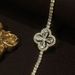 Designer's Micro Set Zircon Crystal Four Leaf Grass Bracelet Adjustable Bracelet Light Luxury Style Ladies' Bracelet_ipsvogv.com