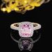 Exaggerated Plain Ring, Pink, Small, and High Quality, Colorless Combination Ring, Female Z2_ipsvogv.com