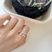 KASHITE Korean Edition S Pure Silver Cool Style Personalized Hollow Cross FAITH Open Ring For Women_ipsvogv.com