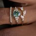 Sanjie Light Luxury Floral Engagement Hot Selling Three Piece Ring Set_ipsvogv.com