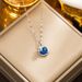 New Blue Diamond Planet Necklace, Titanium Steel, Simple Elegant Korean Edition, Versatile, Trendy Internet Celebrity,_ipsvogv.com