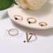 New Fashionable And Minimalist V-shaped Diamond Set Personalized Black Ring For Women_ipsvogv.com