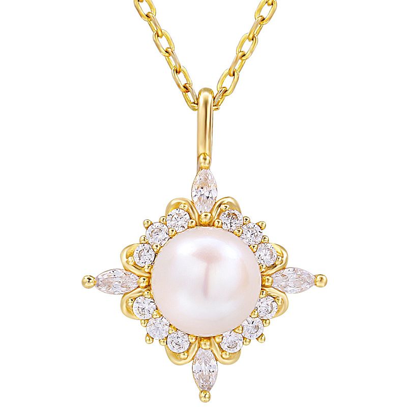 S Pure Silver Gold-plated Pearl Pendant, Niche Design, Fashionable, Luxurious, High-end, Personalized, Versatile,_ipsvogv.com