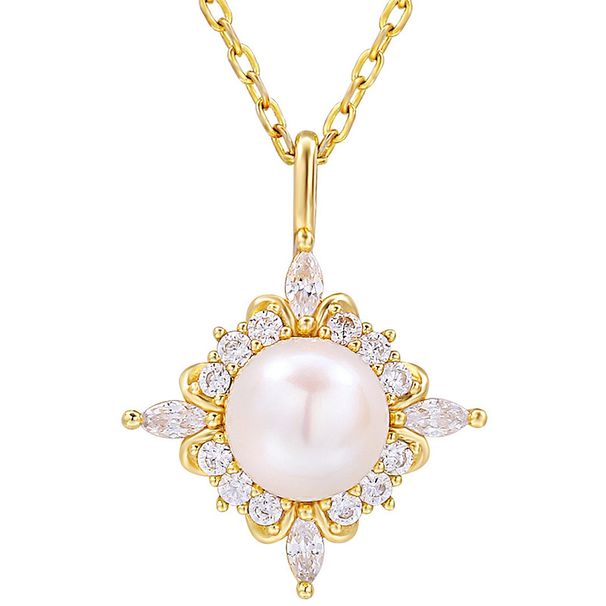 S Pure Silver Gold-plated Pearl Pendant, Niche Design, Fashionable, Luxurious, High-end, Personalized, Versatile,_ipsvogv.com