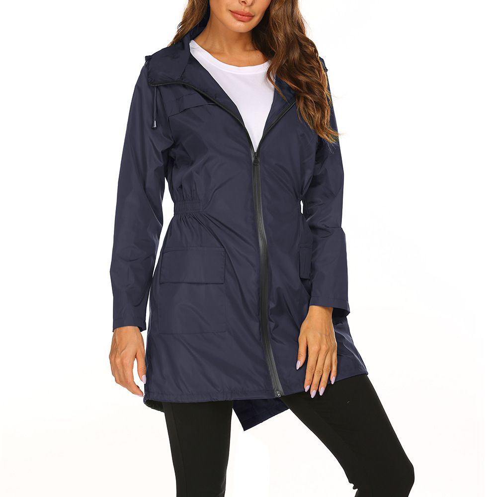 Women's New Outdoor Jacket Waist Hooded Lightweight Rainproof Clothing Raincoat Jacket Ready in Stock_ipsvogv.com