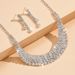 Women’s Jewelry Set Fashion New Style Dazzling Full Diamond Rhinestone Necklace Earrings Set Bridal Wedding Jewelry Temperament Simple Versatile Set_ipsvogv.com