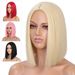 hot selling Wigs for Women Pink Black Red Synthetic Hair Straight Shoulder Length Wig Blunt Cut Bob_ipsvogv.com