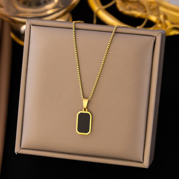 New Fashionable Black Titanium Steel Necklace Women, No Fading, Niche Design, High-end Collarbone Chain For Women_ipsvogv.com