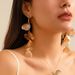 Metal texture line ginkgo leaf flower earrings sweet cool ins style pearl tassel earrings_ipsvogv.com