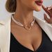 Double Baroque Small Pearl Crescent Pendant Neck Chain Necklace Necklace, New Sweater Chain_ipsvogv.com