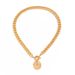 Hip Hop Ins Metal Disc Pendant Necklace, Female Niche Spring Buckle Single-layer Chain Collarbone Necklace_ipsvogv.com