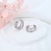 S Pure Silver High-end Feel, Double Ring With Colorful Diamond Earrings, Fashionable, Personalized And Generous Earrings_ipsvogv.com