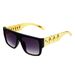 Newlon Rapper Performance Props, Hip-hop Flamboyant Alloy Necklace, USD Ring, Purple Lens Glasses_ipsvogv.com