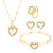 Diamond butterfly love jewelry set ins style creative design heart shaped necklace four piece set_ipsvogv.com